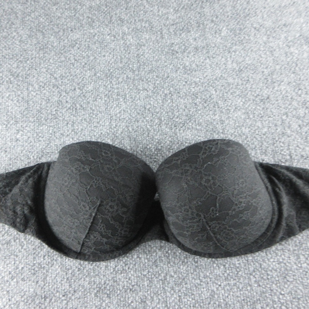 Victorias Secret Multi-Way Push-Up Bra Womens 36DD‎ Black Lace Strapless Padded
